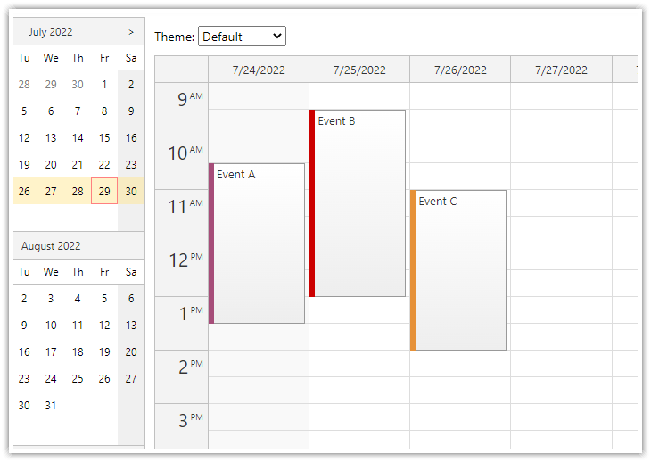 JavaScript/HTML5 Event Calendar
