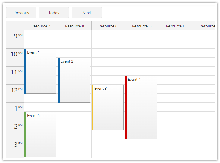ASP.NET Core Resource-Scheduling Calendar