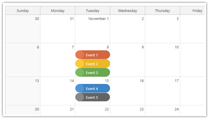 React Monthly Calendar