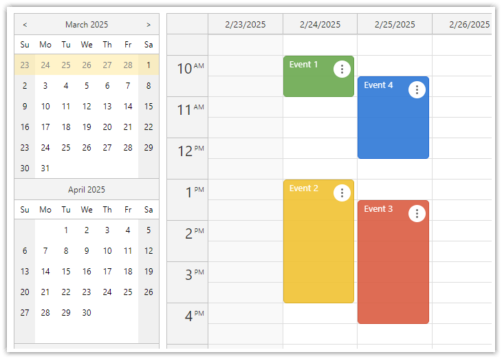 Vue Weekly Calendar