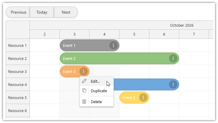 JavaScript Scheduler with Horizontal Timeline